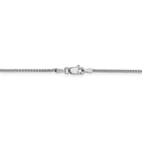 1.2mm, 14k White Gold, Diamond Cut Solid Spiga Chain Anklet, 10 Inch - Picture 3 of 7